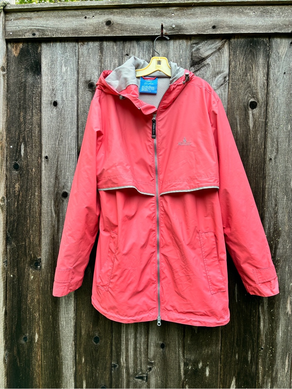 Bentley University Pink Full Zip Rain Coat Size XL
